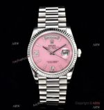 Swiss Copy Rolex DayDate 36mm CSF Cal.3255 Watch 904L Steel Pink Opal Diamonds